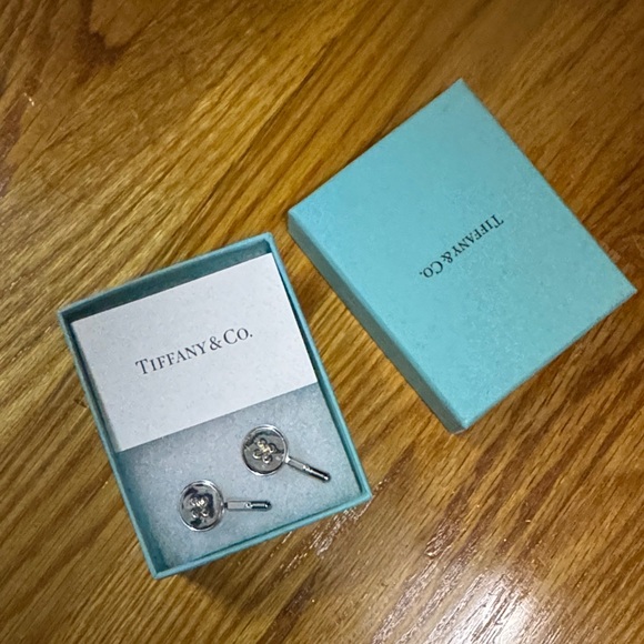 Vintage Tiffany & Co 18K and Sterling Button Cuff Links